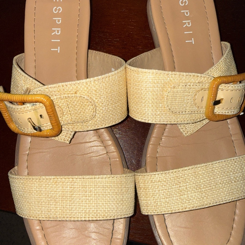 ESPRIT Sandals Size 9M Willette Ivory Two Straps Buckle - Picture 5 of 8